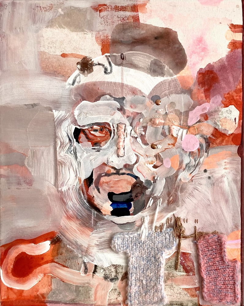 Richard, 2022, acrylic and textile on canvas